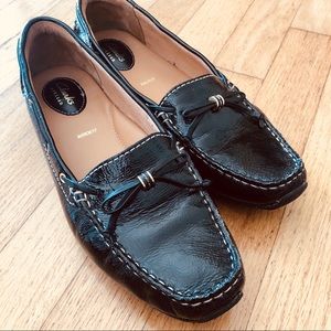 Classic Clark Black Leather Driving Loafers